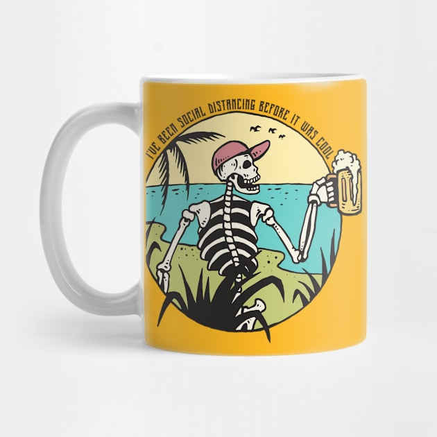 Social Distancing Skeleton by Alema Art